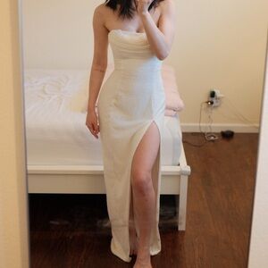 Oh Polly Strapless White Gown